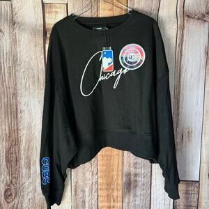 Pro Standard Chicago Cubs Sweatshirt Embroidered Crop Skyline City Scape 2XL NWT